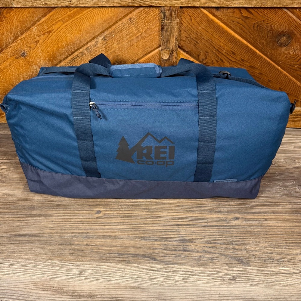 REI Co-op Roadtripper 60L Duffel Bag Blue Navy Packable Travel Gear Hauler